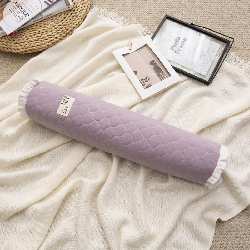 2022全棉砂洗荞麦枕糖果枕枕头枕芯12*50cm/个 糖果荞麦枕紫色