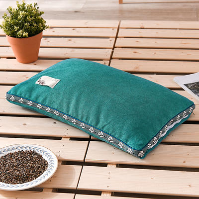 2022新款糖果色护颈椎麻绒荞麦枕头枕芯35*55cm/个 麻绒绿色
