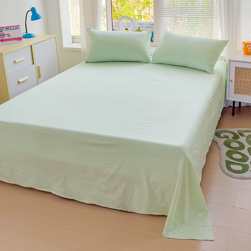 2024新款纯色A类水洗棉单床单 180*230cm 单床单 藻绿色