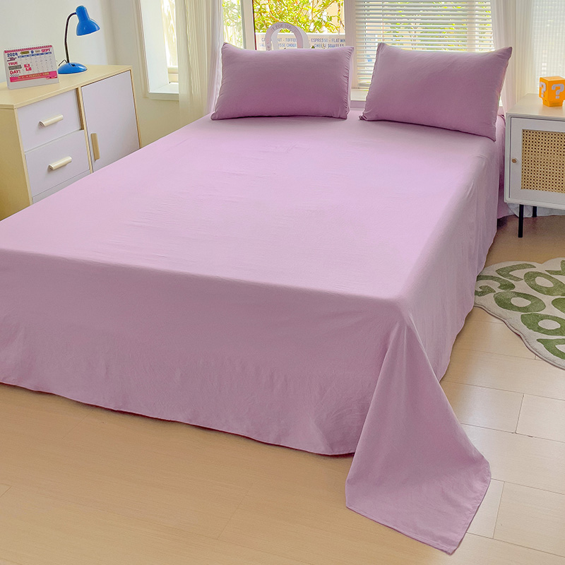 2024新款纯色A类水洗棉单床单 180*230cm 单床单 紫色