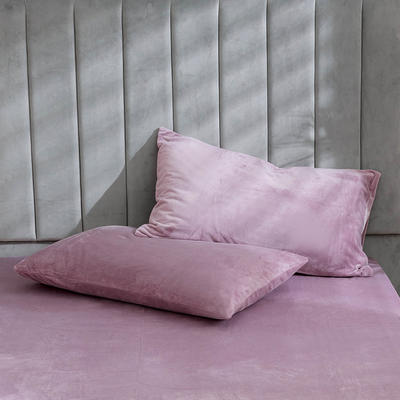 2022新款天鹅绒纯色单品-单枕套水晶绒宝宝绒牛奶绒法莱绒 48*74cm 浅紫纯色