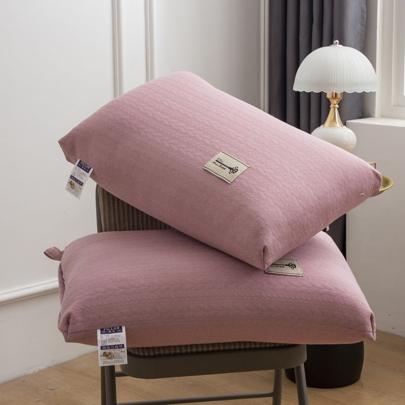 2024新款舒适针织枕头枕芯 48*74cm/只 针织粉色低枕600克