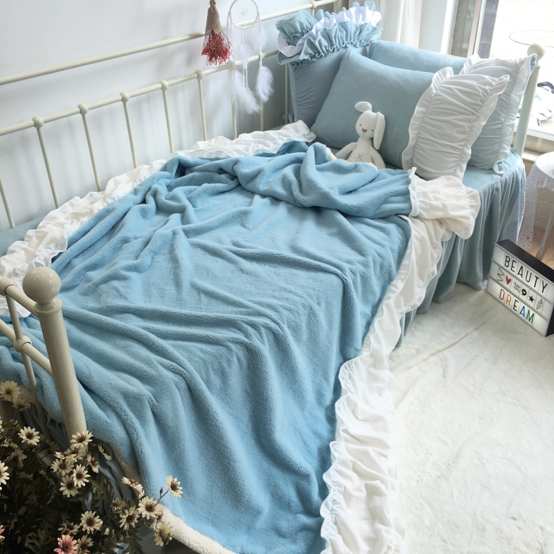 兔兔绒韩版四件套（实拍图） 1.5米床（四件套） Tiffany蓝