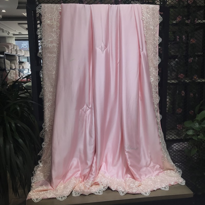 2019新款 奢华蕾丝夏被 220x240cm 粉色