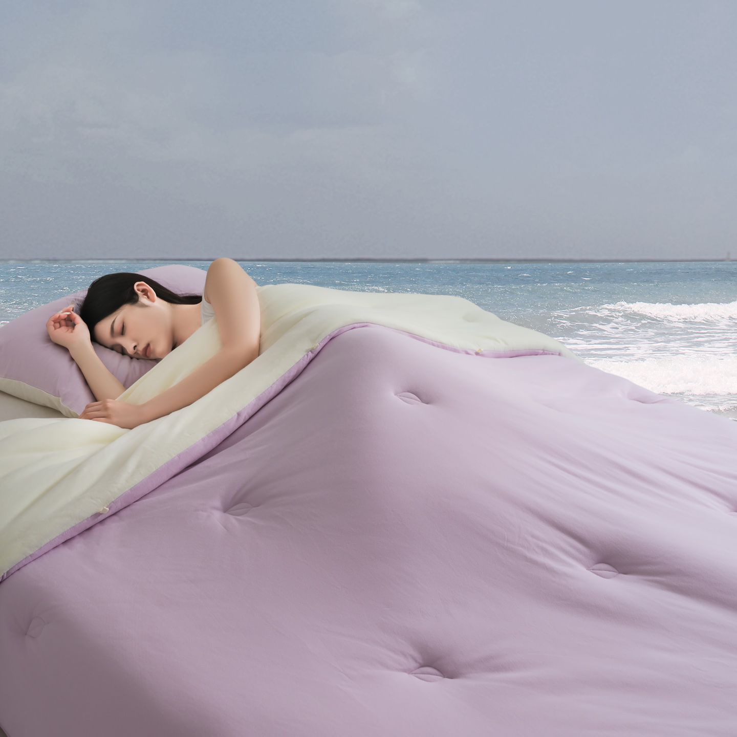 2025新款可水洗全棉针织棉东方茶净奶糖云朵被被子被芯