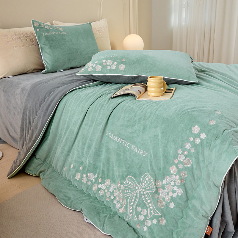 2025新款升级版即暖绒速热懒人被-暮光玫瑰 烟波蓝