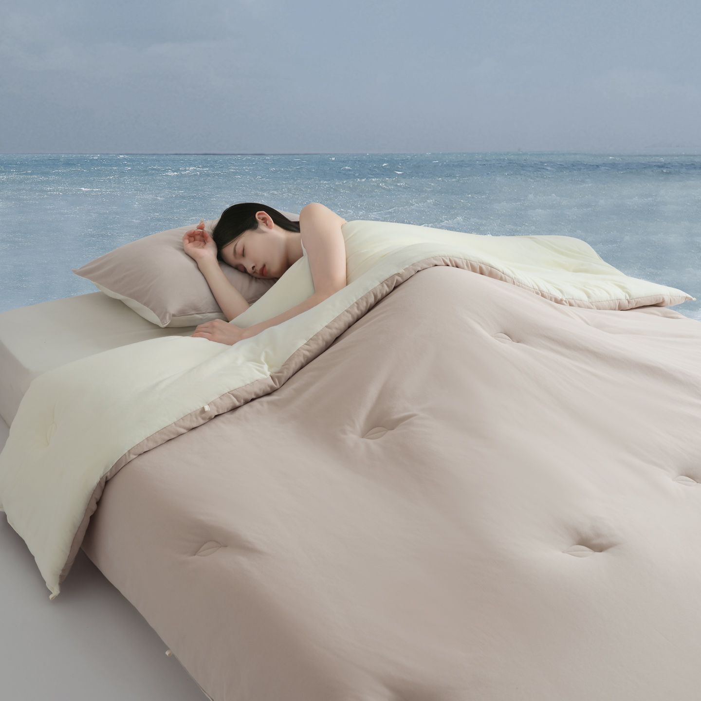 2025新款可水洗全棉针织棉东方茶净奶糖云朵被被子被芯