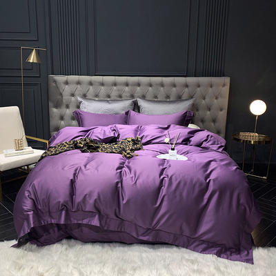 黑白森林 100支长绒棉四件套全棉海岛棉素色纯棉纯色 1.8m（6英尺）床单款 魅惑紫