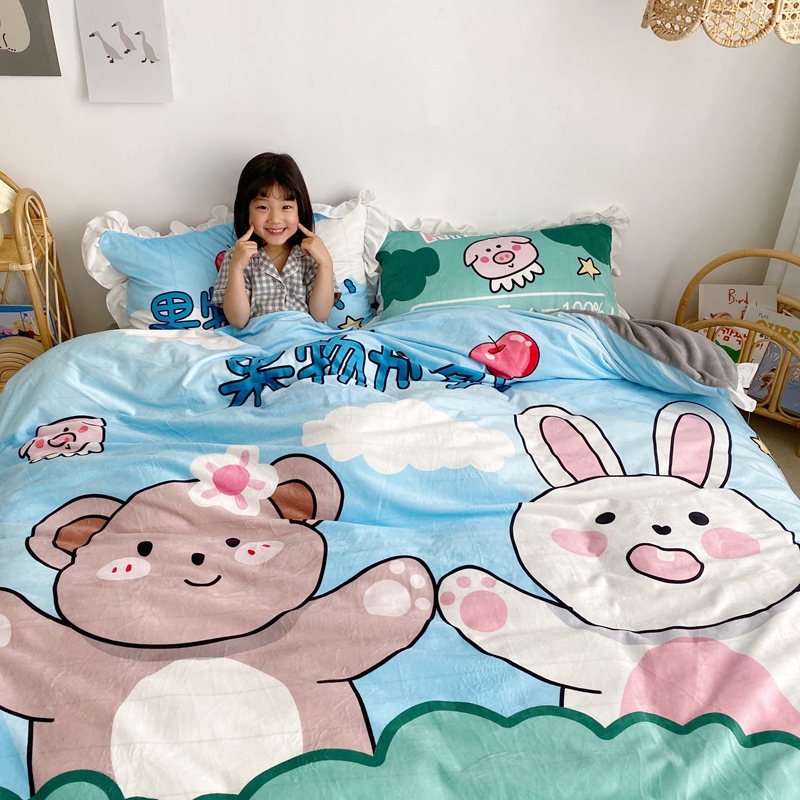 2019新款原创二次元宝宝绒套件 1.5m（5英尺）床单款 趣味果多多