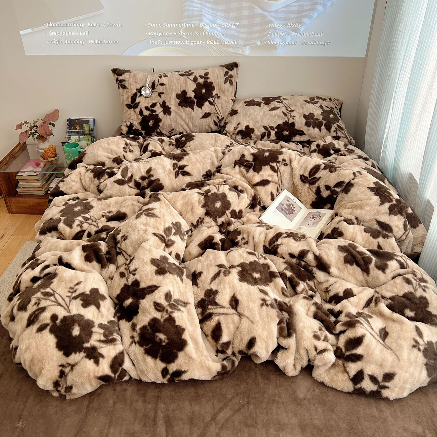 2025新款美拉德兔毛四件套 简爱