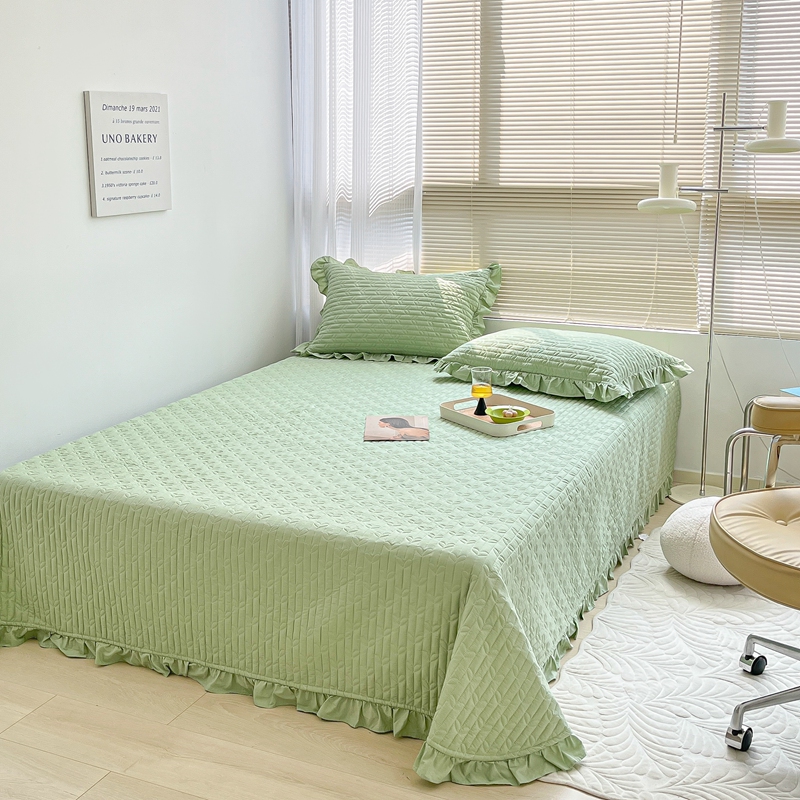 2023新款40s全棉素色水洗棉系列-单床盖+枕套 200x230cm单床盖 抹茶绿
