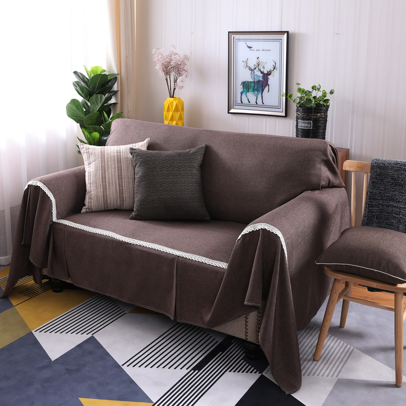2018新款竹节麻双人沙发巾沙发垫沙发罩沙发套