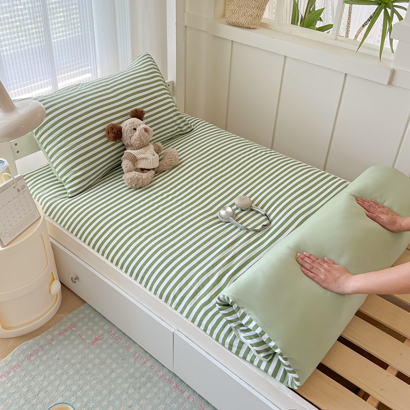 2025新款开学季无印风水洗棉褥子套被套学生套件宿舍单人90x200床褥套床垫套宿舍床上用品 年少勇为