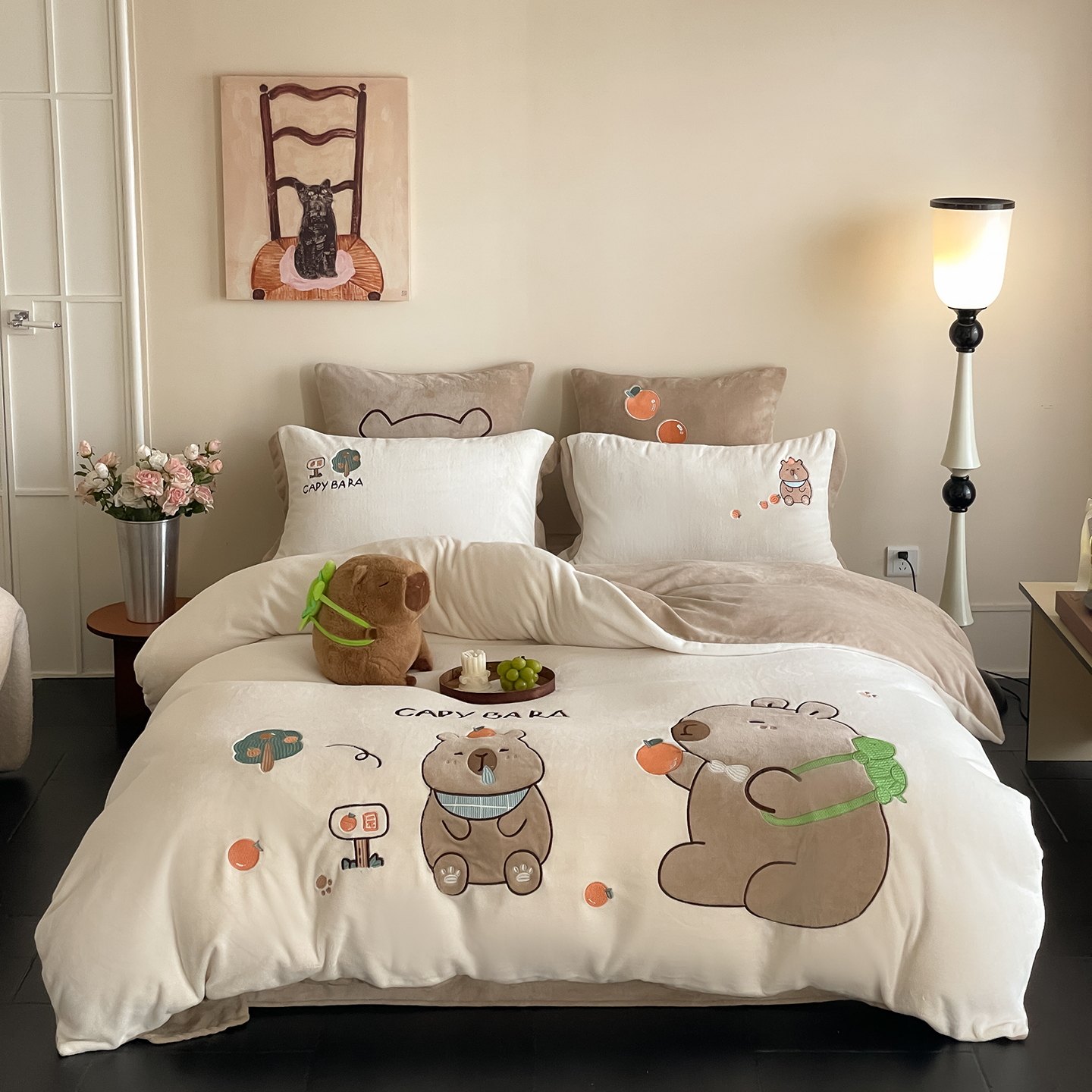 2025新款高克重牛奶绒贴布绣四件套-乌龟吧啦 牛奶绒-乌龟吧啦