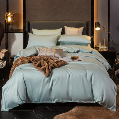 2020新款-素色长绒棉系列四件套 床单款1.8m（6英尺）床 梵星蓝
