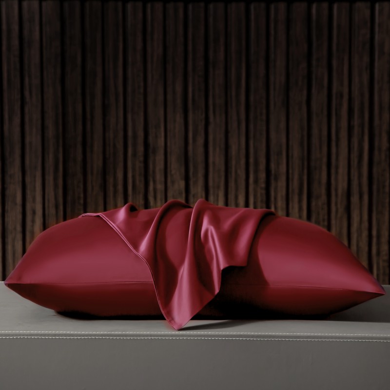 2020新款-素色长绒棉系列单枕套/对 48cmX74cm 玛雅红