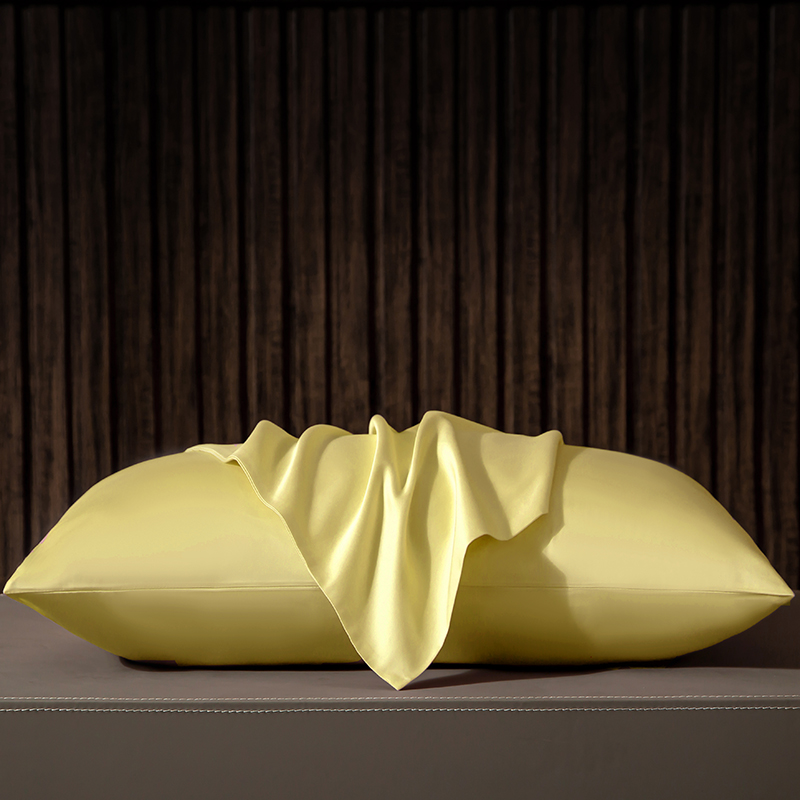 2020新款-素色长绒棉系列单枕套/对 48cmX74cm 柠檬黄