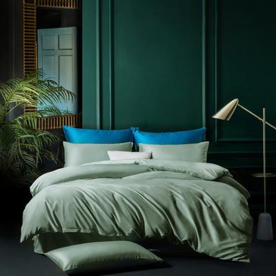 2020新款-素色长绒棉系列四件套 床单款1.8m（6英尺）床 灰绿