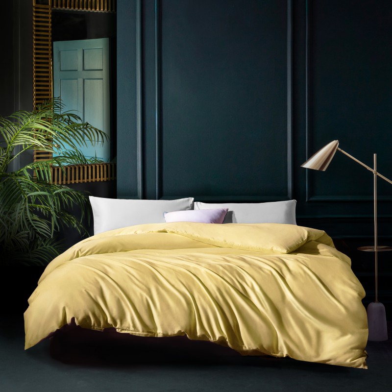 2020新款-素色长绒棉系列四件套 床单款1.8m（6英尺）床 柠檬黄