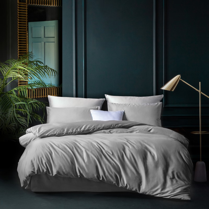2020新款-素色长绒棉系列四件套 床单款1.8m（6英尺）床 浅灰