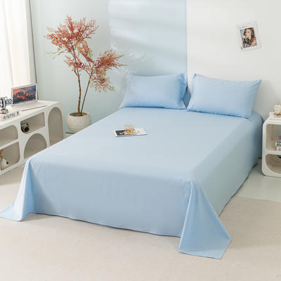 2023新款40s素色全棉水洗棉单品床单 单床单1.6*2.3m 天空蓝