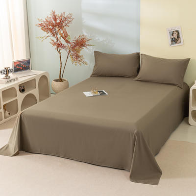 2023新款40s素色全棉水洗棉单品床单 单床单1.6*2.3m 棕咖色