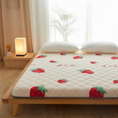 2022新款羊羔绒保暖立体床垫 1.0*2.0m（厚4cm） 甜心草莓