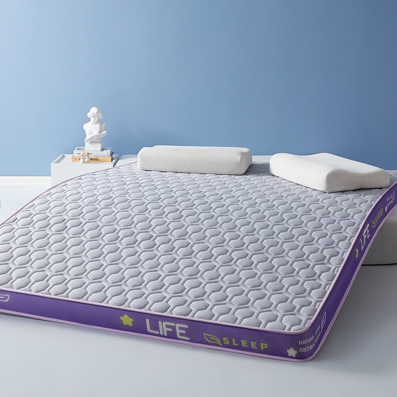 2023新款乳胶记忆棉炫彩系列立体成人床垫 0.9*1.9m（厚5cm） 香芋紫（灰六边格）