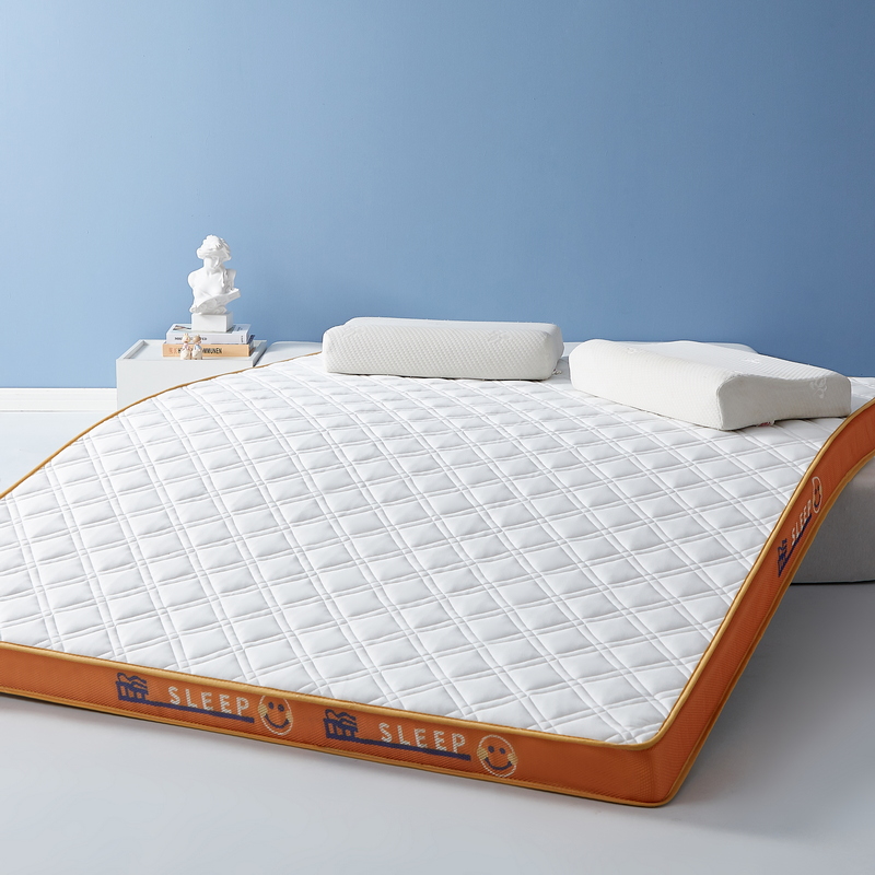 2023新款乳胶记忆棉炫彩系列立体成人床垫 0.9*1.9m（厚5cm） 元气橙（白斜方格）