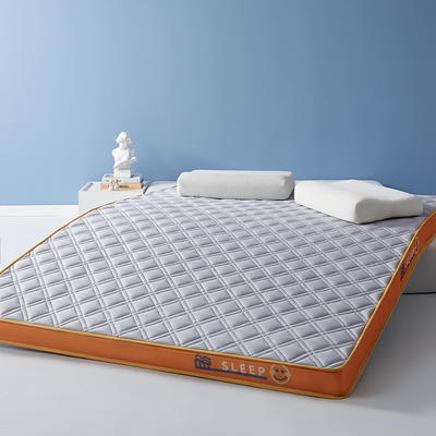 2023新款乳胶记忆棉炫彩系列立体成人床垫 0.9*1.9m（厚5cm） 元气橙（灰斜方格）