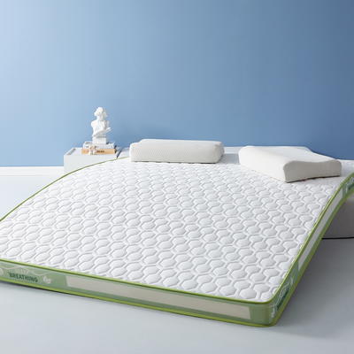 2023新款乳胶记忆棉炫彩系列立体成人床垫 0.9*1.9m（厚5cm） 薄荷绿（白六边格）