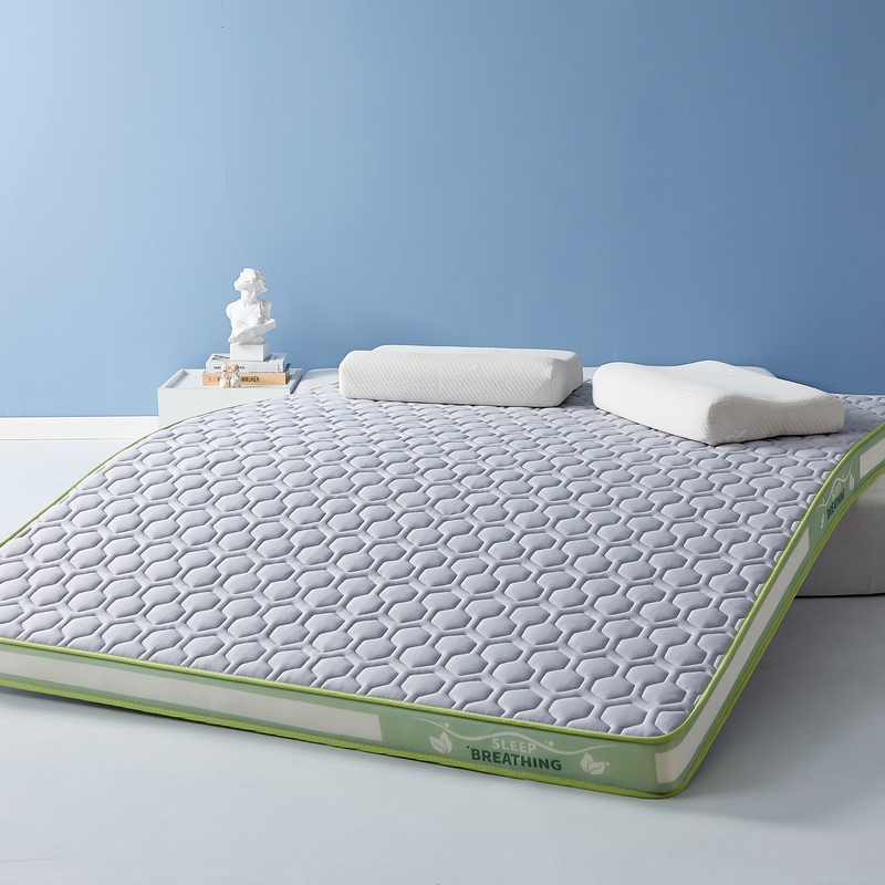 2023新款乳胶记忆棉炫彩系列立体成人床垫 0.9*1.9m（厚5cm） 薄荷绿（灰六边格）