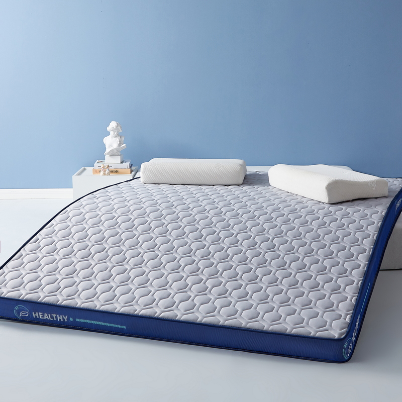 2023新款乳胶记忆棉炫彩系列立体成人床垫 0.9*1.9m（厚5cm） 普信蓝（灰六边格）