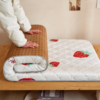 新款单人床日式榻榻米藤席双用床垫 0.8*1.9m（约4cm厚） 甜心草莓