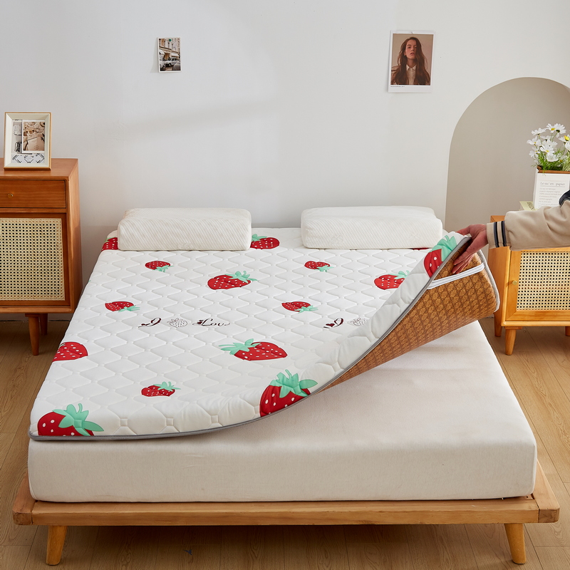 新款成人款日式榻榻米藤席双用床垫 0.8*1.9m（约4cm厚） 甜心草莓