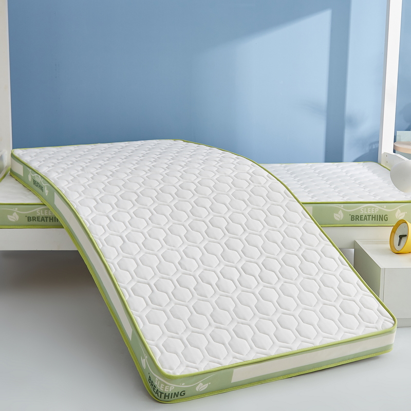 2023新款牛奶丝乳胶记忆棉立体炫彩系列单人床垫 0.9*1.9m（厚度5cm） 薄荷绿-白色