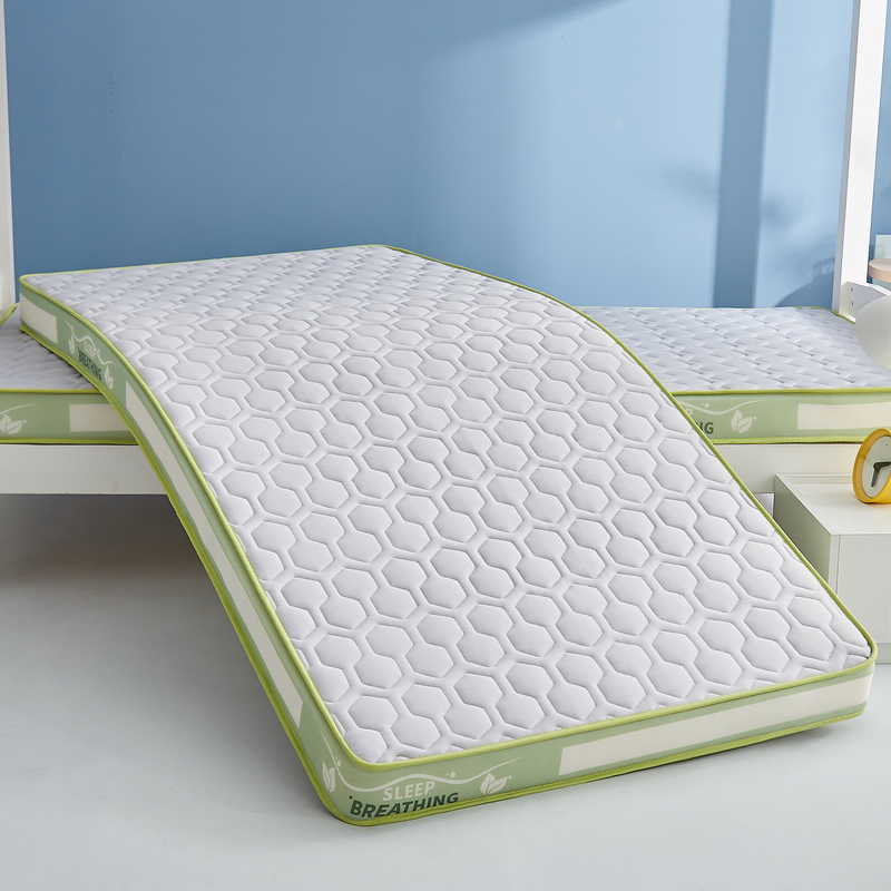 2023新款牛奶丝乳胶记忆棉立体炫彩系列单人床垫 0.9*1.9m（厚度5cm） 薄荷绿-灰色