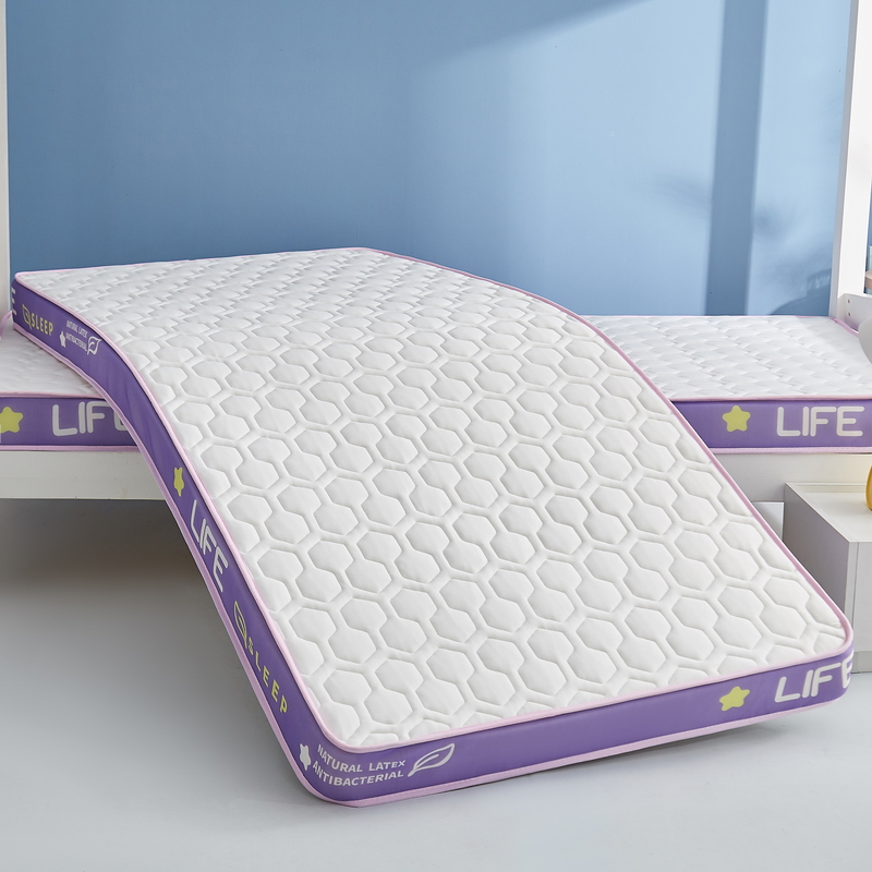 2023新款牛奶丝乳胶记忆棉立体炫彩系列单人床垫 0.9*1.9m（厚度5cm） 香芋紫-白色