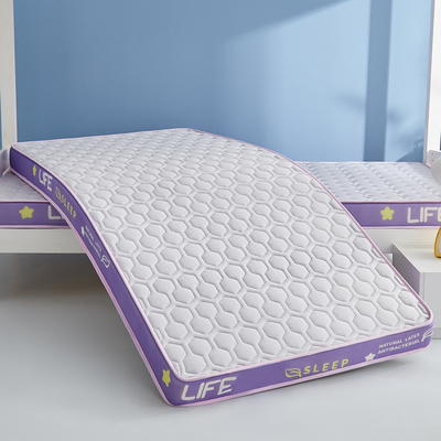 2023新款牛奶丝乳胶记忆棉立体炫彩系列单人床垫 0.9*1.9m（厚度5cm） 香芋紫-灰色