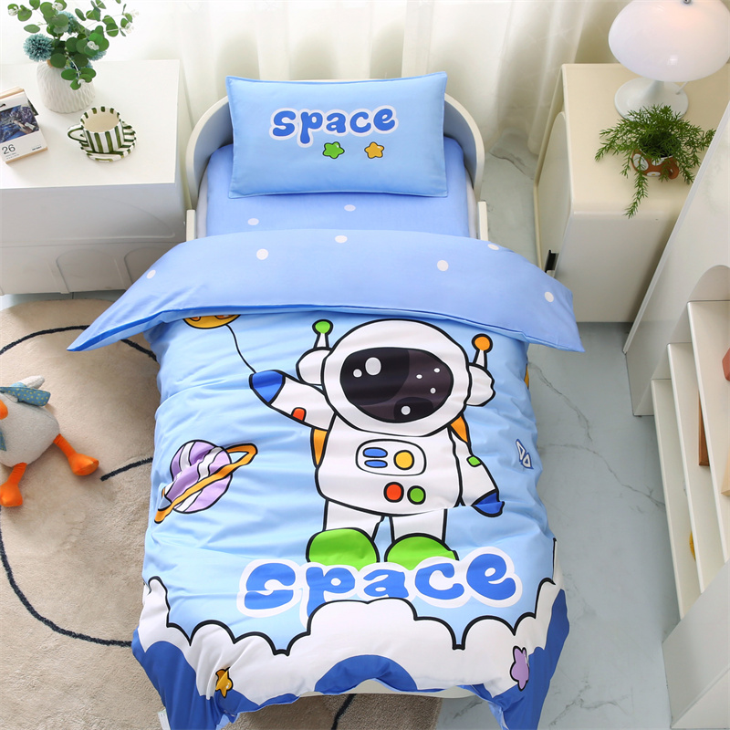 2024新款A类纯棉学生卡通大版太空人宇航员系列幼儿园套件 1斤丝棉款6件套 太空星球