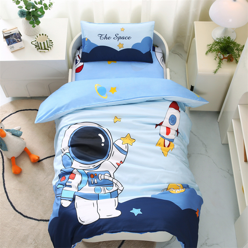 2024新款A类纯棉学生卡通大版太空人宇航员系列幼儿园套件 1斤丝棉款6件套 宇航火箭
