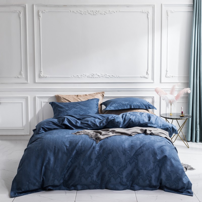 2018新款维罗妮卡系列四件套--全棉浮雕 2.0m（6.6英尺）床 蓝色