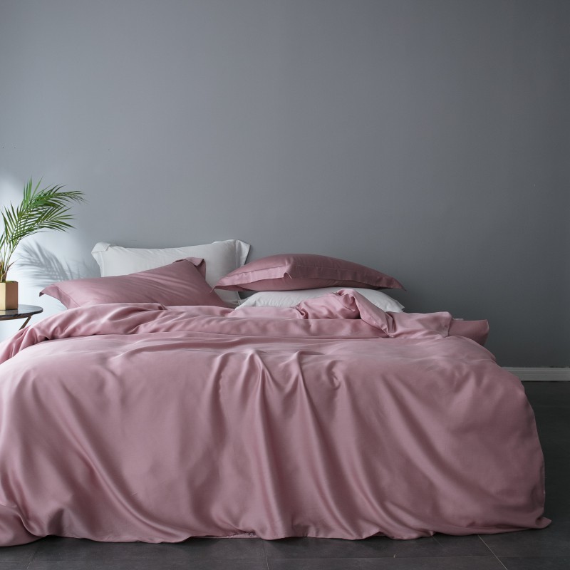 2019新款60天丝纯色四件套--单色系列 1.5m（5英尺）床 梦幻粉