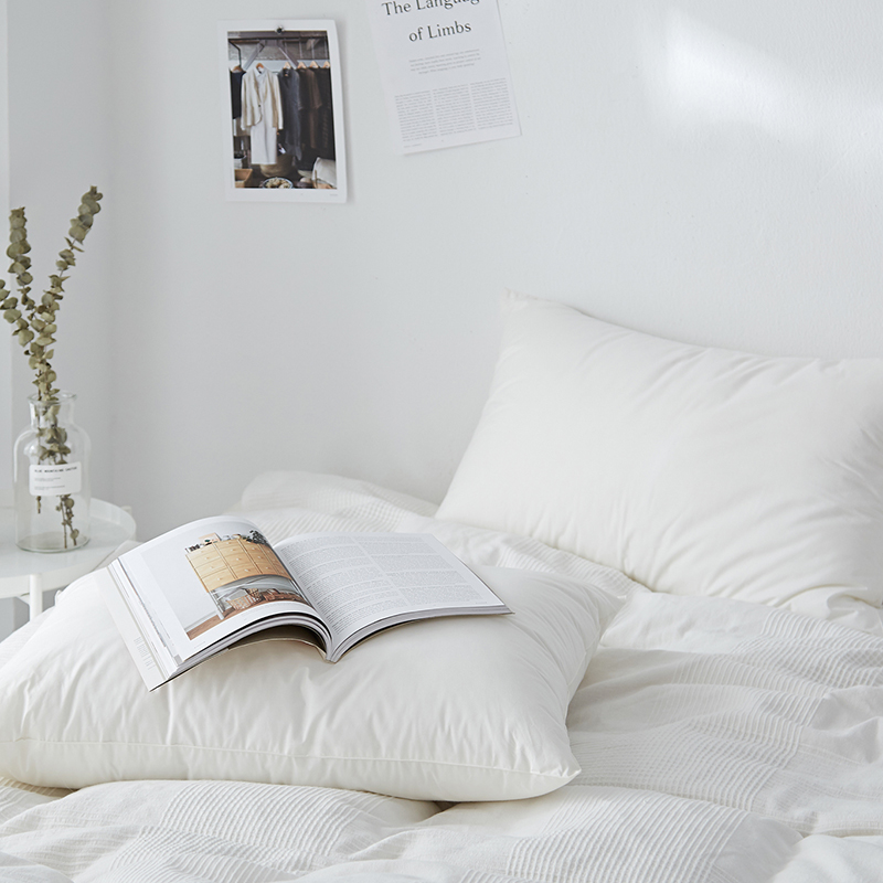 境月 经典款 全棉 新款简约舒适枕（48x74）枕头 枕芯 白
