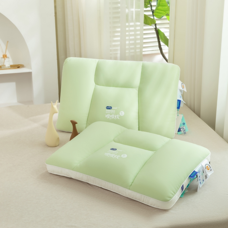 2022新款冷空气枕乳胶枕四区护颈枕 枕头枕芯 48*74cm冷空气四区护颈枕-绿