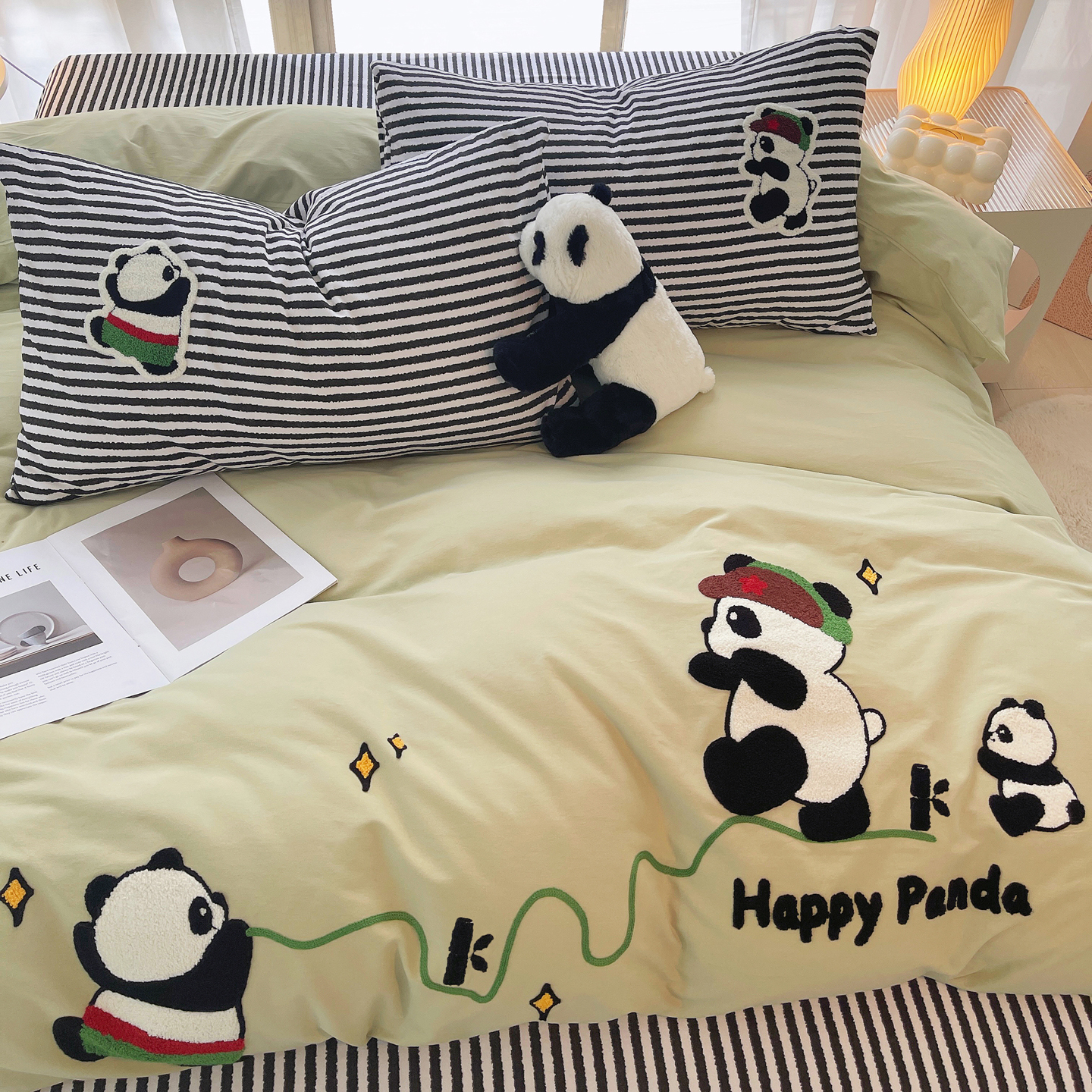 2025新款全棉磨毛卡通贴布绣加厚毛巾绣纯棉四件套-曲奇系列