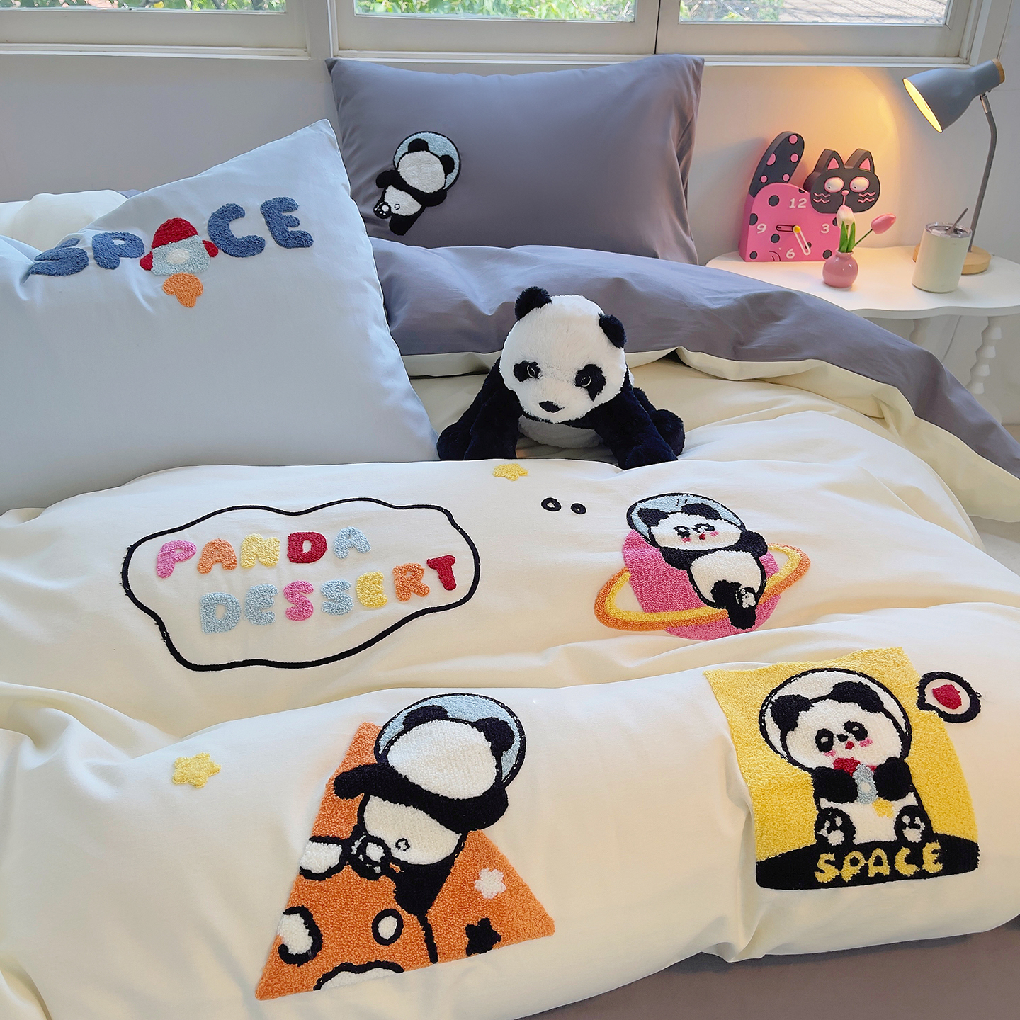 2025新款全棉磨毛卡通毛巾绣加厚纯棉四件套-可梦系列