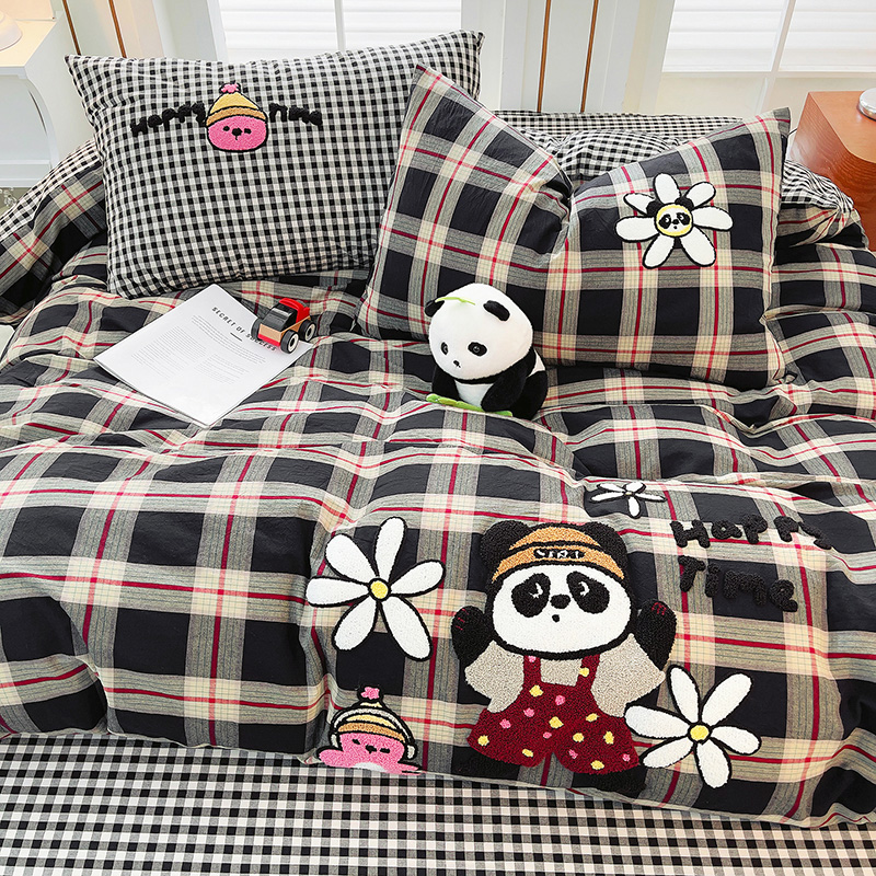 2025新款A类全棉40支水洗棉毛巾绣四件套-卡通多巴胺 快乐时光