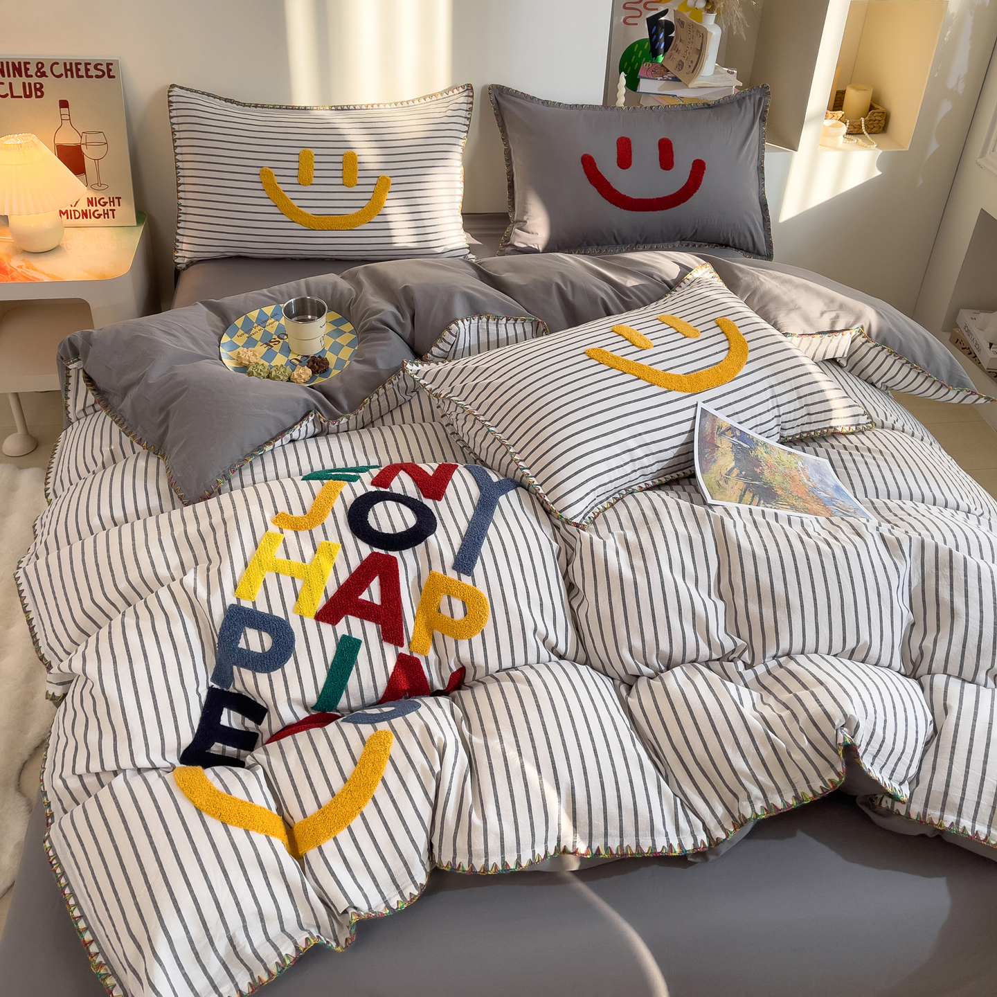 2026新款A类全棉水洗棉贝壳边毛巾绣四件套-炫彩系列