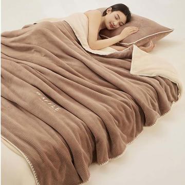 吾诺 2023秋冬 华夫格牛奶绒毯子 毛毯床单床笠单品系列-多功能绒毯